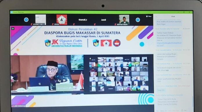 Peringati Hari Budaya Nasional, JK Research Center, UMI dan BPP KKSS Adakan Diskusi Online Diaspora Bugis Makassar di Sumatera JK Research Center UMI Makassar dan BPP KKSS Selenggarakan Diskusi Peradaban Secara Online Dalam Rangka Peringati Hari Budaya Nasional