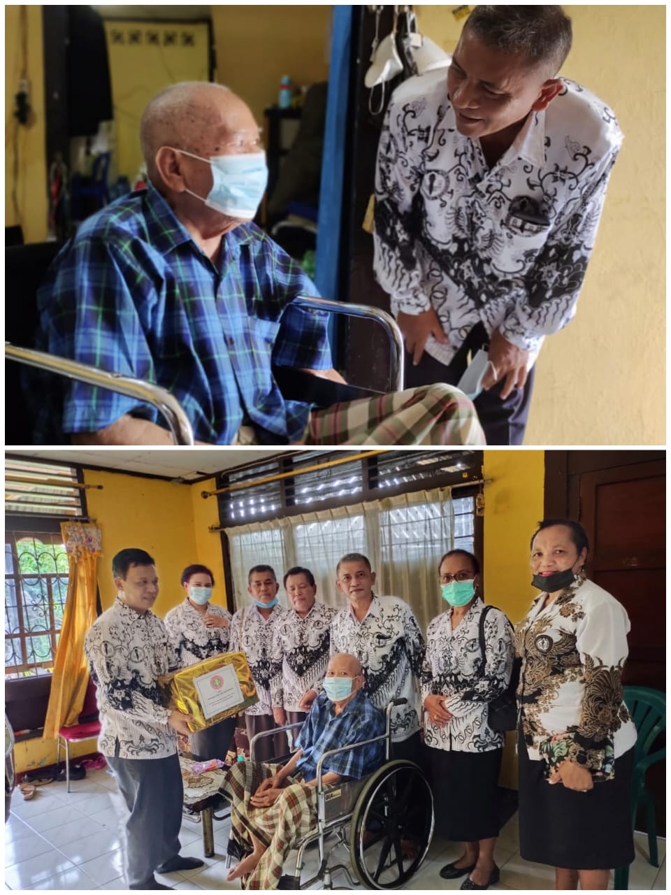 Sambut Idul Fitri 1442 H, PGRI Kabupaten Manokwari bagi Bingkisan Lebaran ke Para Sesepuh Mantan Kepala Sekolah