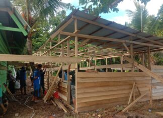 Pembangunan Huntara Hijau Hitam Sanggeng Manokwari (Koleksi Sorong Terkini)